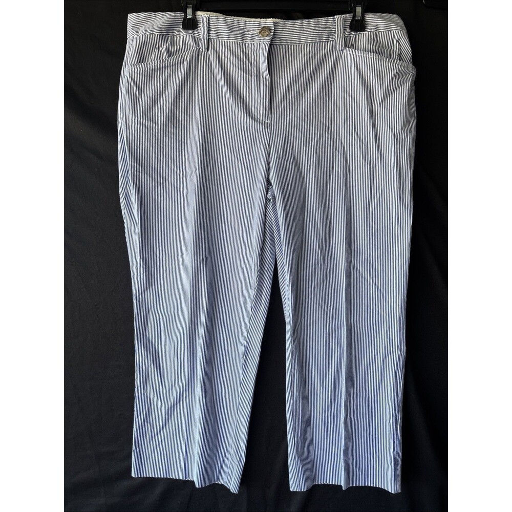 Lands End Women’s Capri Blue Striped 16P